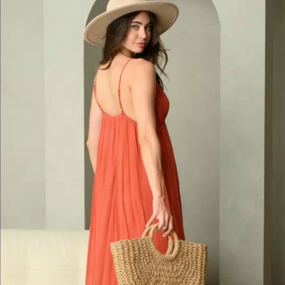 #32 V-NECK FRONT TIE MAXI DRESS - Picture 2 of 5